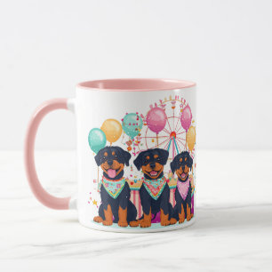 Taza Perros Rottweiler En Un Carnaval