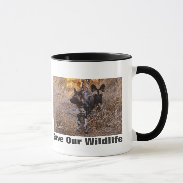 Taza Perros salvajes salvan nuestra vida silvestre (Derecha)