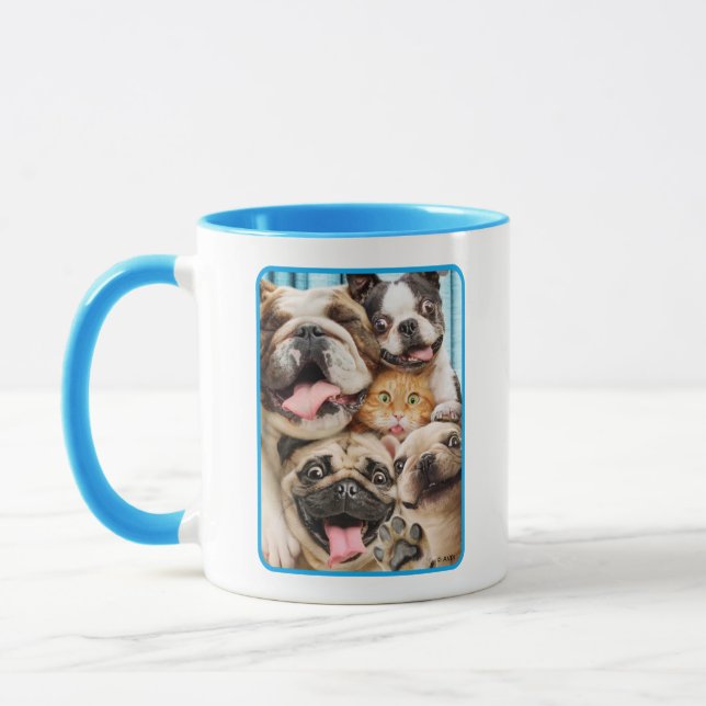 Taza Perros y una foto de grupo de gatos (Izquierda)