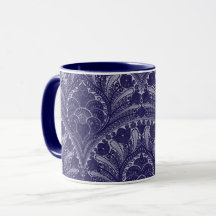 Taza persa azul de la impresión floral