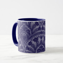 Taza persa azul de la impresión floral