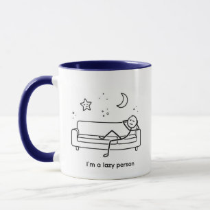 Taza Persona Perezosa Divertida Stickman Sofá Rela