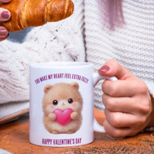 Taza Personaje adorable y difuso del día de San Valentí