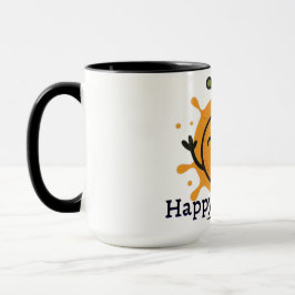Taza Personaje adorable y feliz de fruta naranja