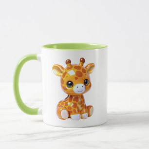 Taza Personaje Brillante de Jirafa Tema Verde Adorable