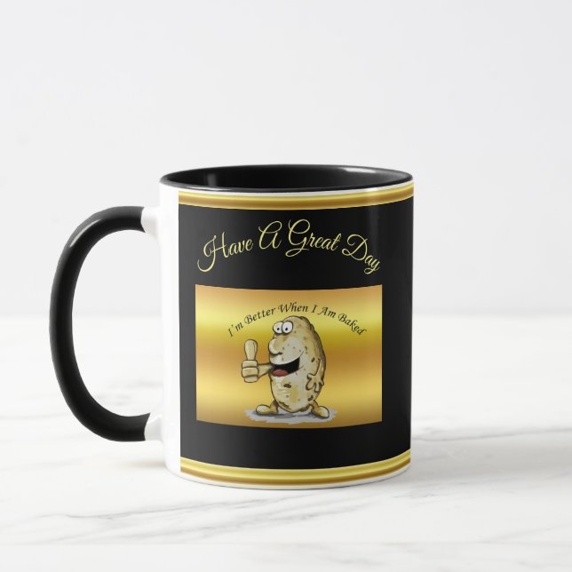 Taza personaje de dibujos animados potato con ojos gran (Izquierda)