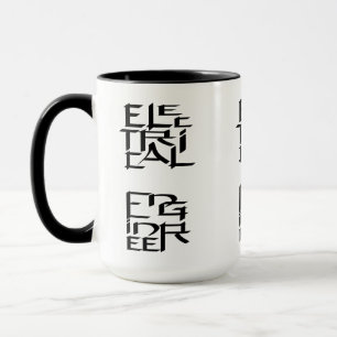 Taza Personaje de ingeniero eléctrico