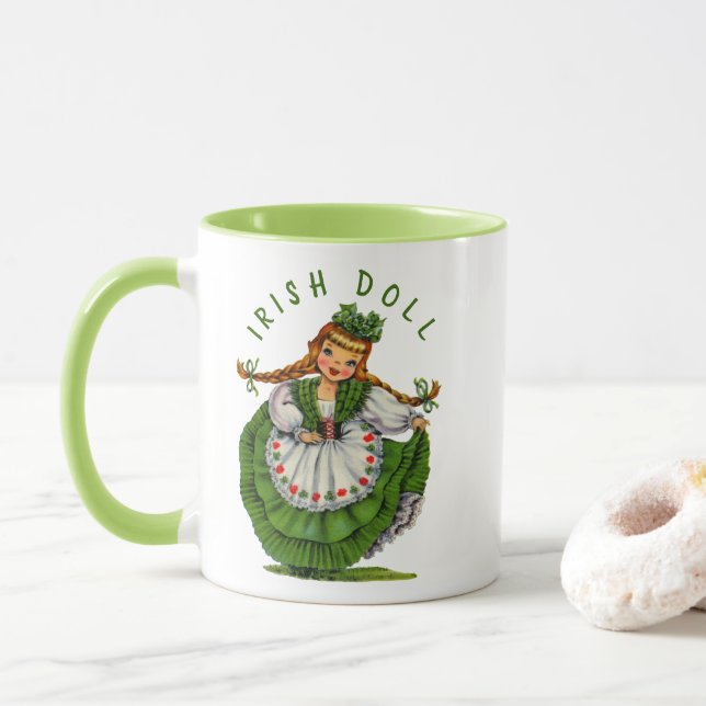 Taza Personalice el día irlandés retro del St Patricks (Con donut)