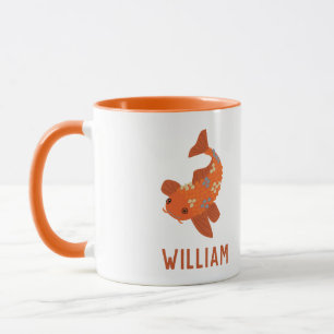Taza Personalice el Goldfish anaranjado de Koi