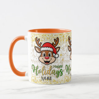 Taza Personalice el peluche con el Gorra de Santa Claus