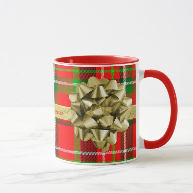 Taza Personalice: Regalo de Navidad y cintas del tartán (Derecha)