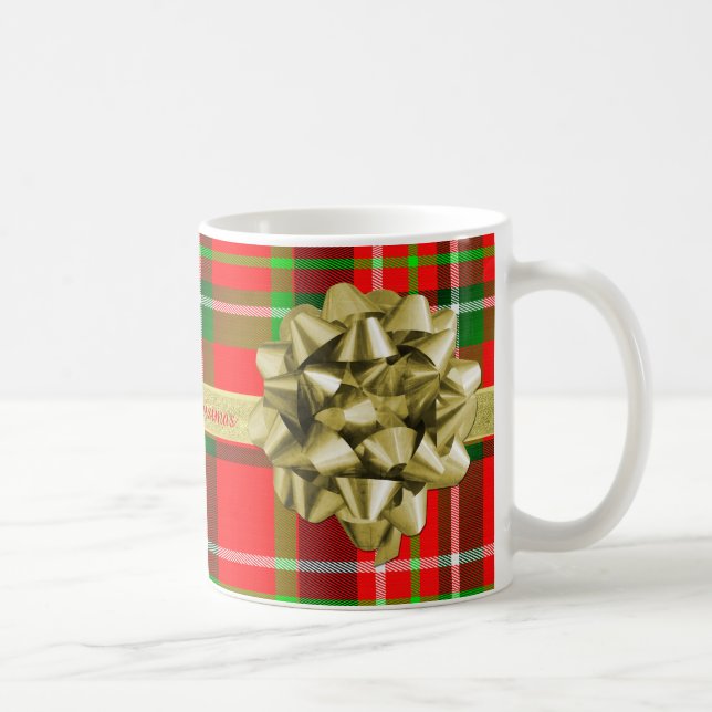 Taza Personalice: Regalo de Navidad y cintas del tartán (Derecha)