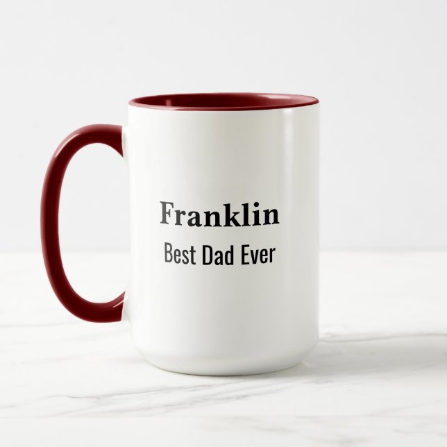 Taza Personalised Best Dad Ever Monogrammed  (Izquierda)