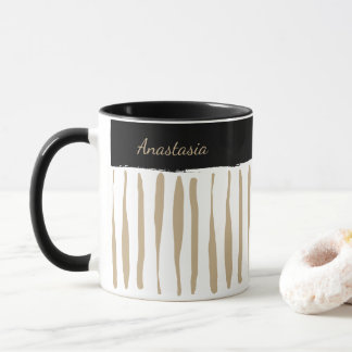 Taza Personalised Black and Gold Artistic Stripes