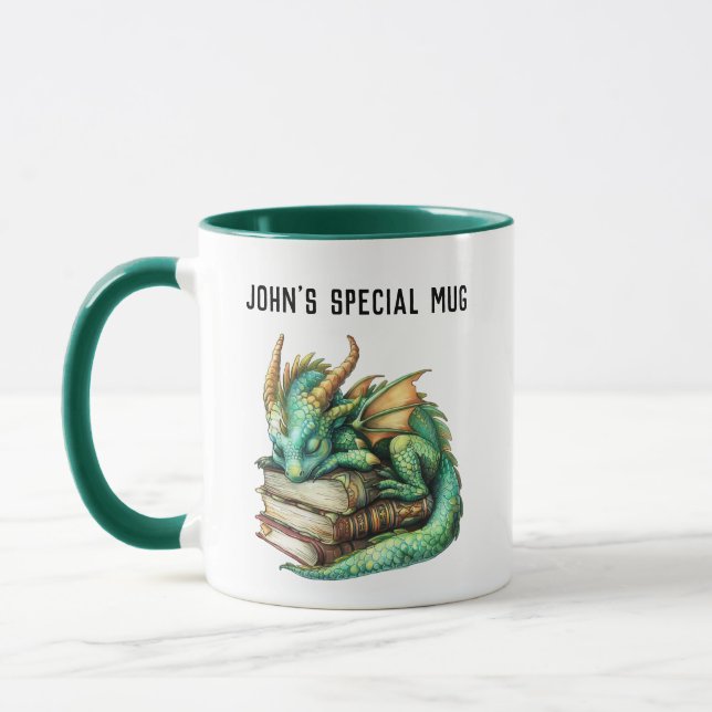 Taza Personalisierbare "I love Dragons & Books" (Izquierda)