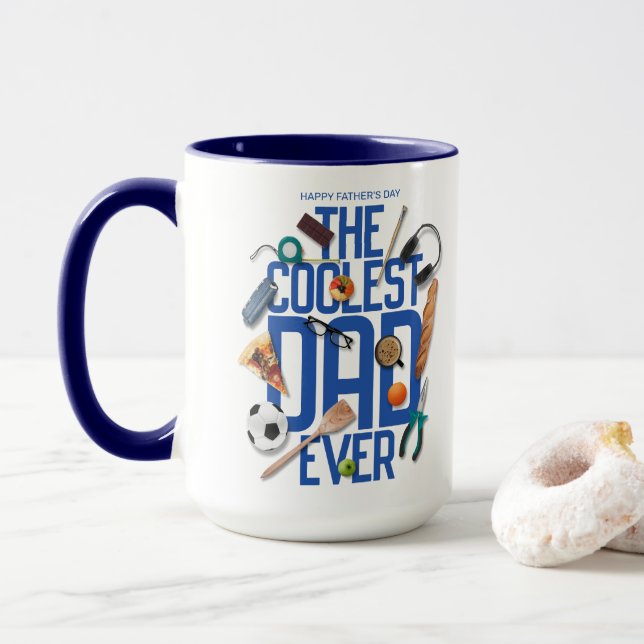 Taza Personaliza a Moderno El Papá Más Coolado De La Hi (Con donut)