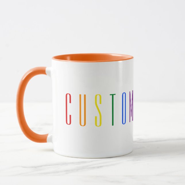 Taza Personaliza Arcoíris de 6 Letras (Izquierda)