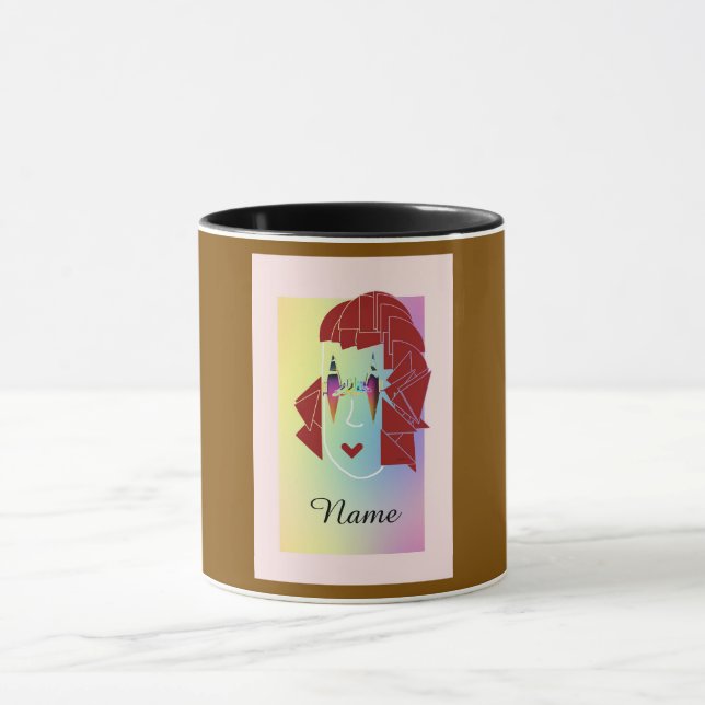 Taza Personaliza el divertido "Mocha Brown Glare" (Centro)