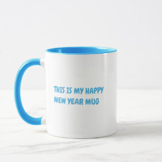 Taza Personaliza Funny Feliz Año Nuevo Azul