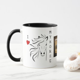 Taza Personaliza la foto de Amo a mi caballo
