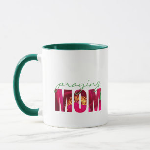 Taza Personaliza la nota "Orando por mamá" cristiana fl