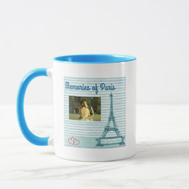 Taza Personaliza Recuerdos de París con tu nombre de fo