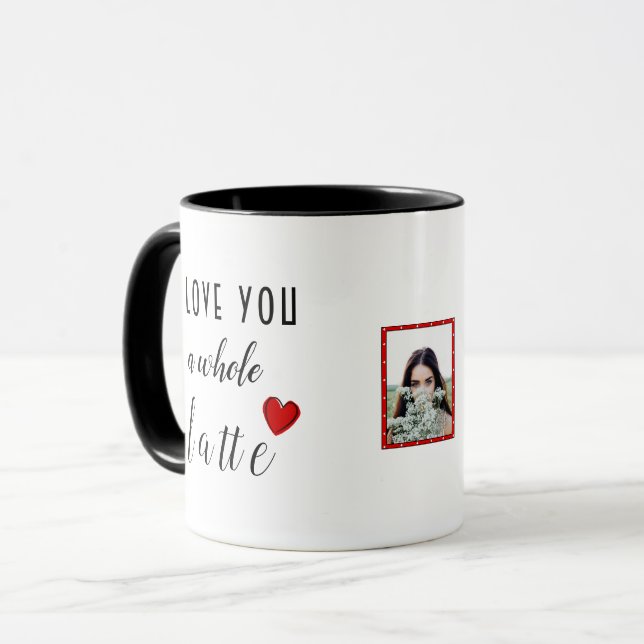 Taza Personaliza Te Amo Todo Un Corazón Latte (Anverso izquierdo)