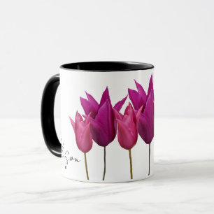Taza personalizable Alison nombre bonito tulipán f
