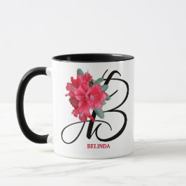 Taza Personalizable Belinda llama flores rojas boho de