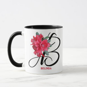 Taza Personalizable Belinda llama flores rojas boho de 