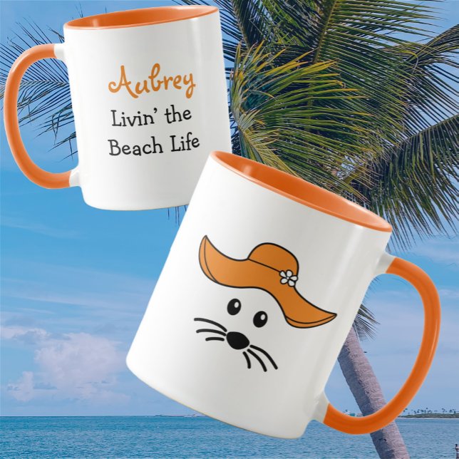 Taza Personalizable Chica de la playa del ratón pequeño (Subido por el creador)