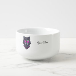 Taza Personalizable con Nombre de Arte Neon Lobo C