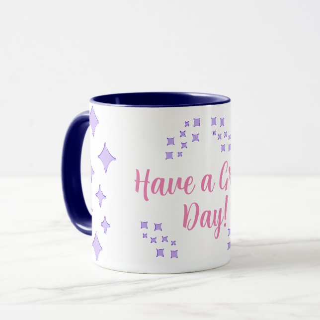 Taza Personalizable de alfombras de patrón de estrellas (Anverso izquierdo)