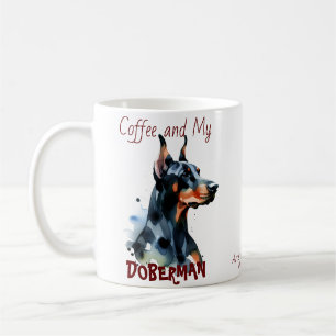 Taza personalizable de café y mi Doberman lindo