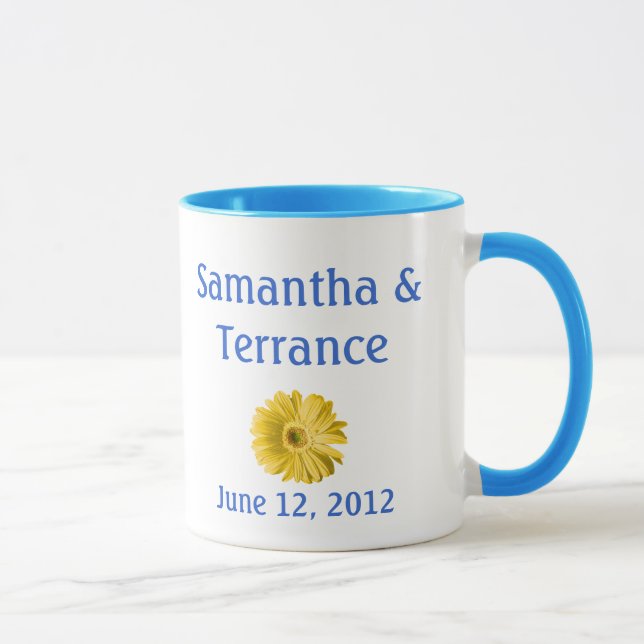 Taza Personalizable de flores de margarita amarilla (Derecha)