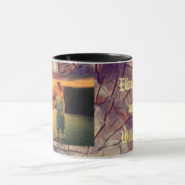 Taza Personalizable de fondo de tronco de árbol de made (Centro)