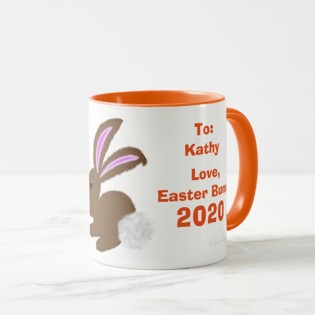 Taza Personalizable de Huevos de Conejo de Pascua (Anverso derecho)