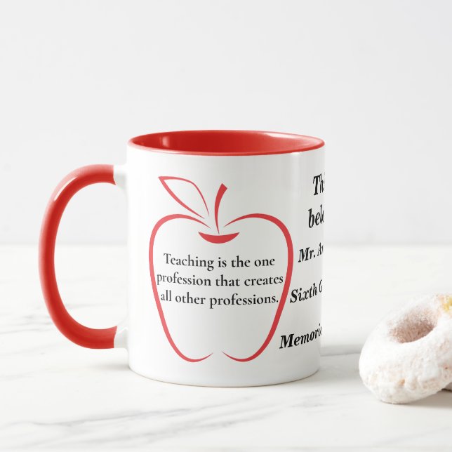 Taza Personalizable del profesor (Con donut)