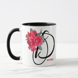 Taza Personalizable Desiree nombre flores rojas boho mo