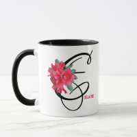 Personalizable Elaine nombre flores rojas boho vin