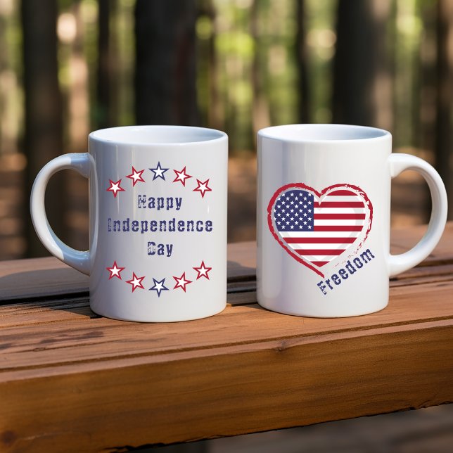 Taza Personalizable feliz 4 de julio: Mug de estrellas  (Subido por el creador)