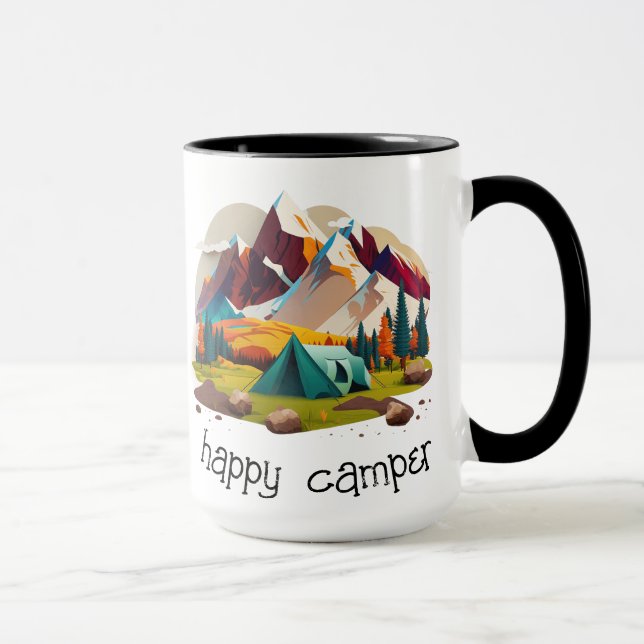 Taza personalizable 'feliz camper' (Derecha)