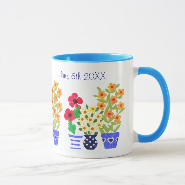Taza Personalizable 'Flower Power' Boda Mug (Derecha)