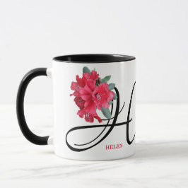 Taza Personalizable Helen llama flores rojas trendy boh