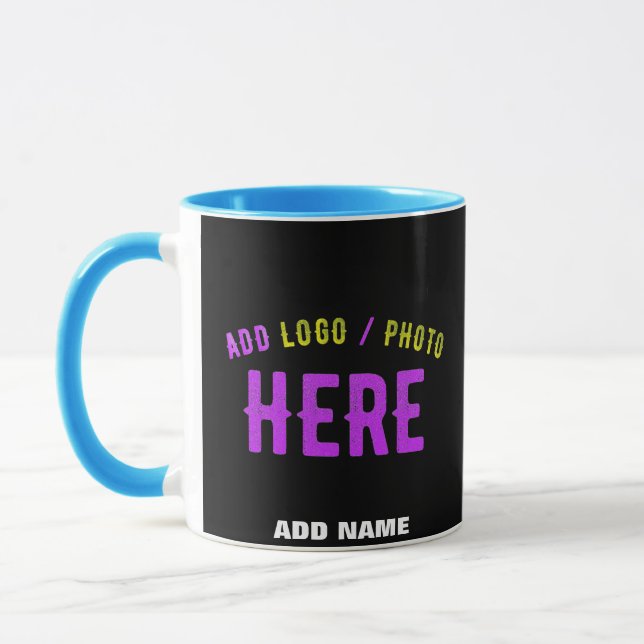 TAZA PERSONALIZABLE MODERNO ESTILO NEGRO VERIFICADO MAR (Izquierda)