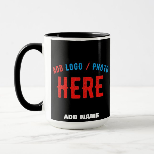 TAZA PERSONALIZABLE MODERNO ESTILO NEGRO VERIFICADO MAR (Izquierda)