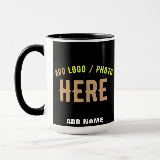 TAZA PERSONALIZABLE MODERNO ESTILO NEGRO VERIFICADO MAR (Izquierda)