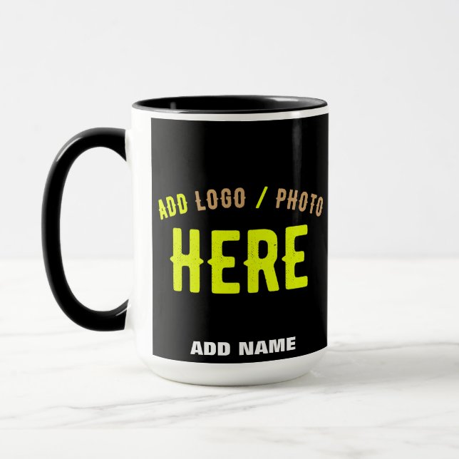 TAZA PERSONALIZABLE MODERNO ESTILO NEGRO VERIFICADO MAR (Izquierda)