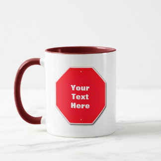 Taza Personalizable Mug - Rótulo 'Alto' rojo