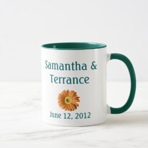 Taza Personalizable naranja Daisy Flower